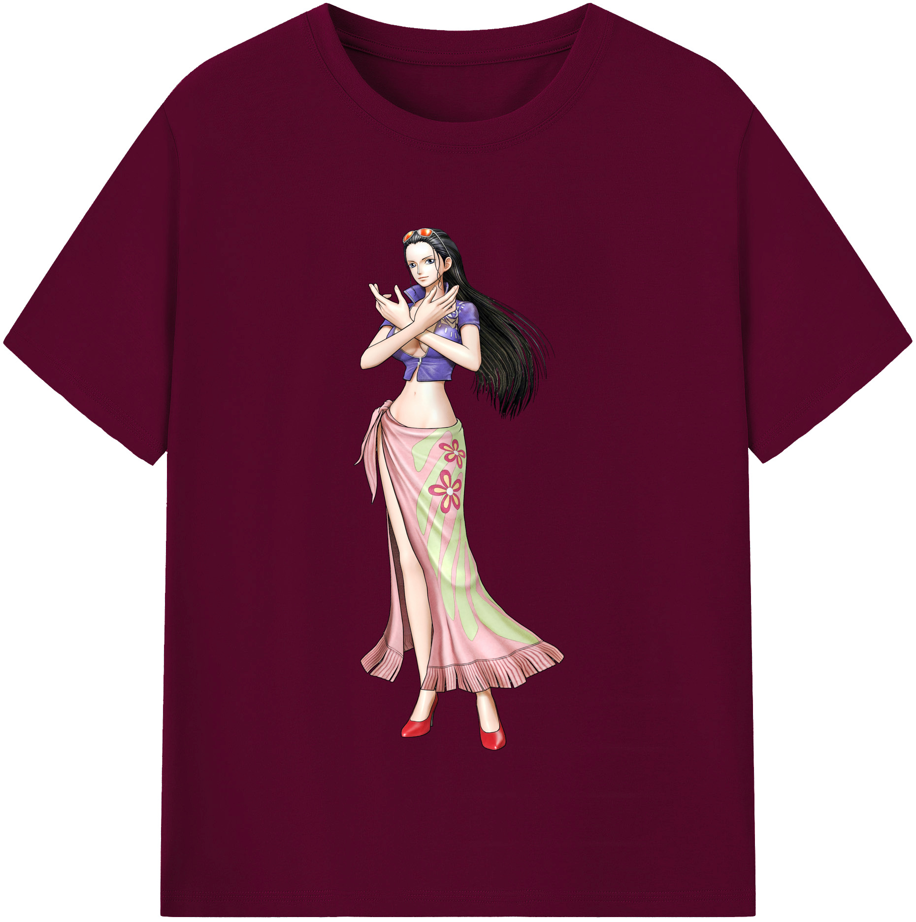 ワンピース ニコ・ロビン ONE PIECE Nico Robin レディースカジュアルプリントTシャツ（綿100％）